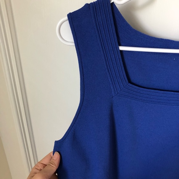 Square Neck Sleeveless Tank Top Blue Large L - Picture 4 of 9